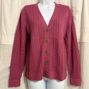 Talbots NWT Cotton Woman’s Pointelle Cabled Cardigan